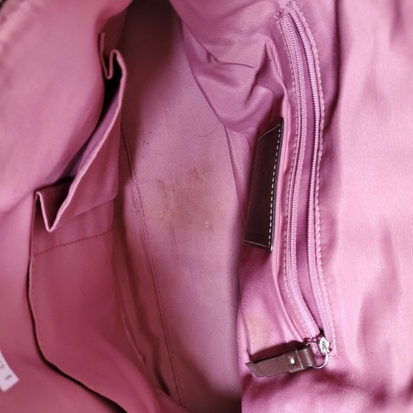 Coach Hamptons Pebbled Leather Dome Satchel Handbag F13963 Brown - Picture 10 of 11